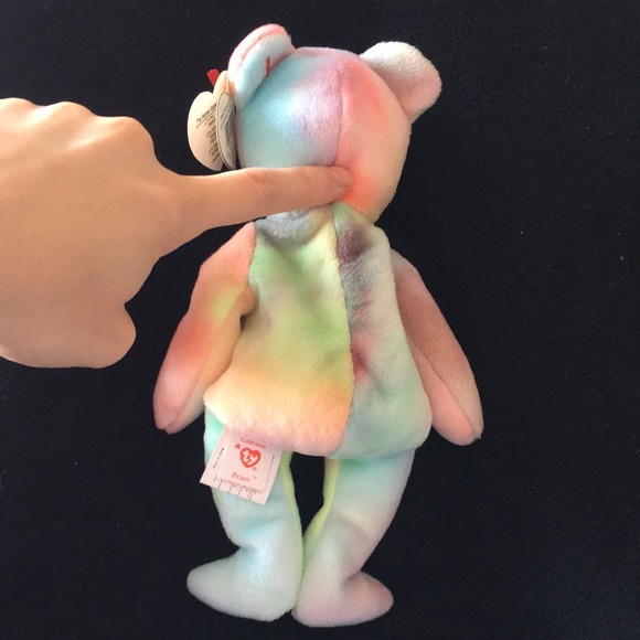 Rare ty Peace Bear beanie baby perfect construction with tag errors - Picture 12 of 15